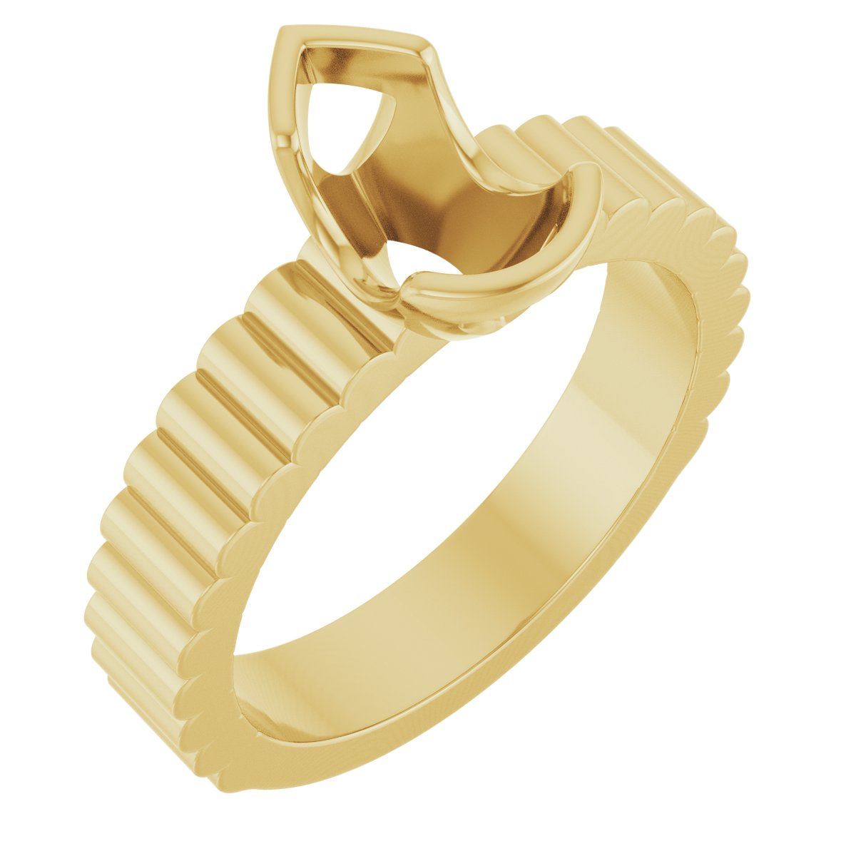 Half-Bezel Solitaire Engagement Ring