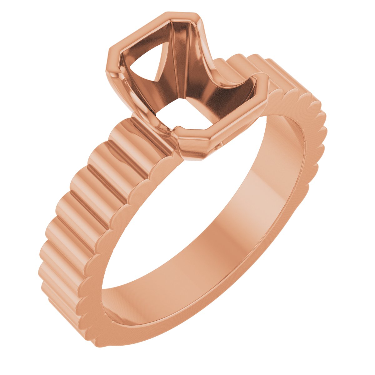 Half-Bezel Solitaire Engagement Ring