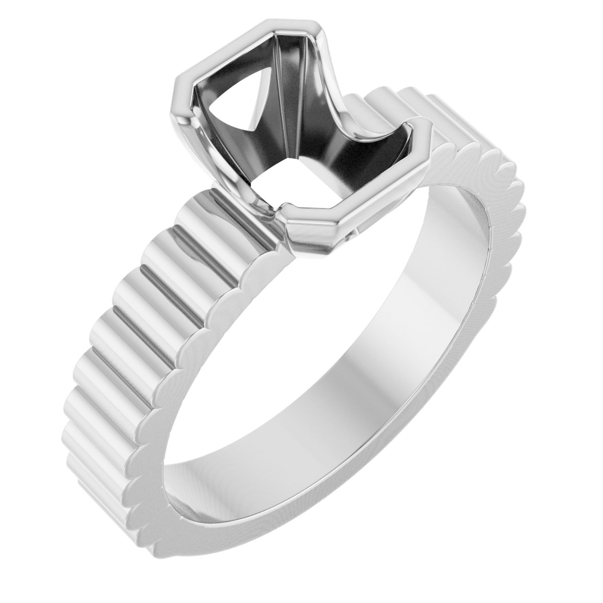 Half-Bezel Solitaire Engagement Ring