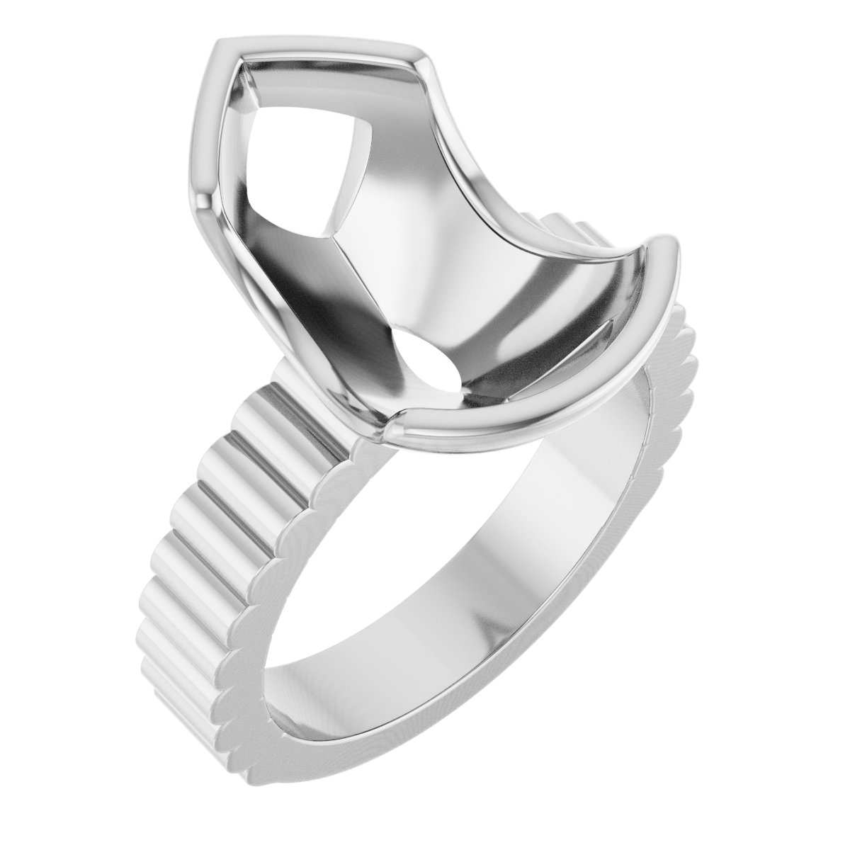 Half-Bezel Solitaire Engagement Ring
