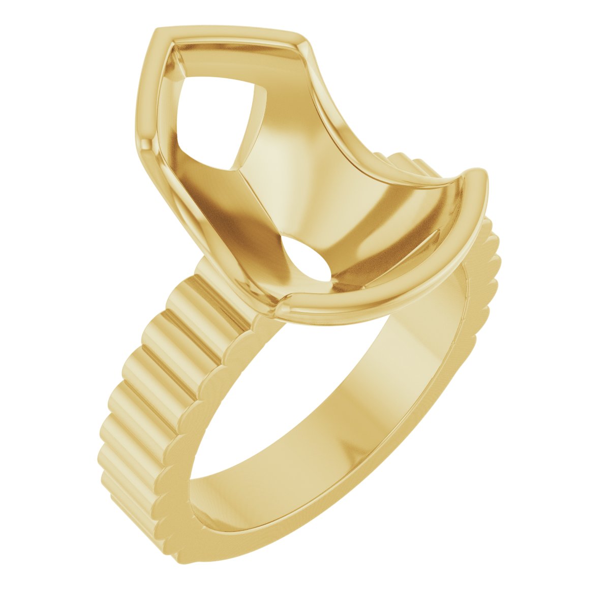 Half-Bezel Solitaire Engagement Ring