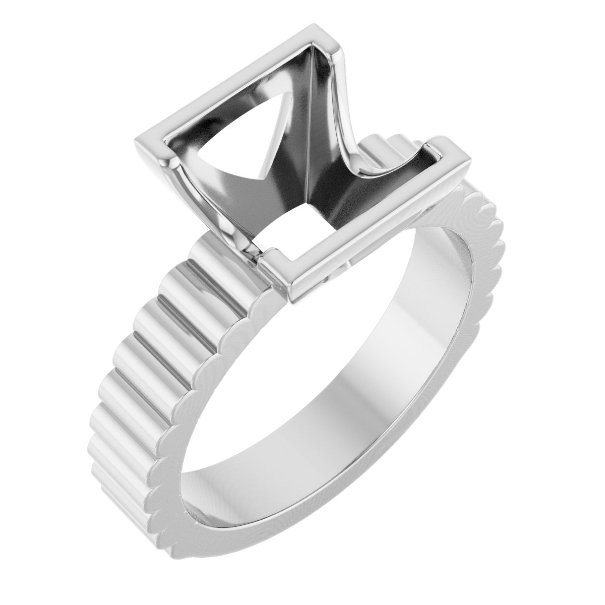 Half-Bezel Solitaire Engagement Ring