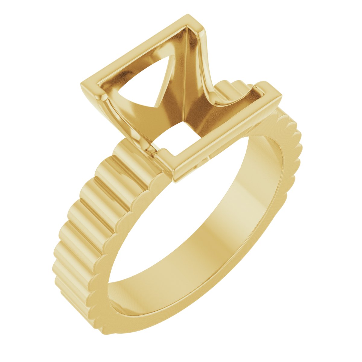 Half-Bezel Solitaire Engagement Ring