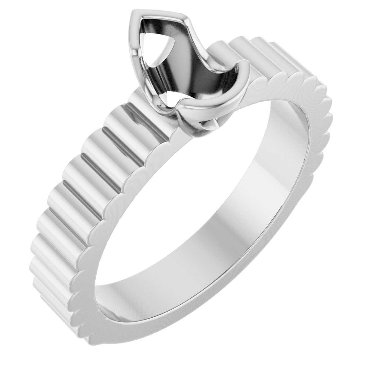 Half-Bezel Solitaire Engagement Ring