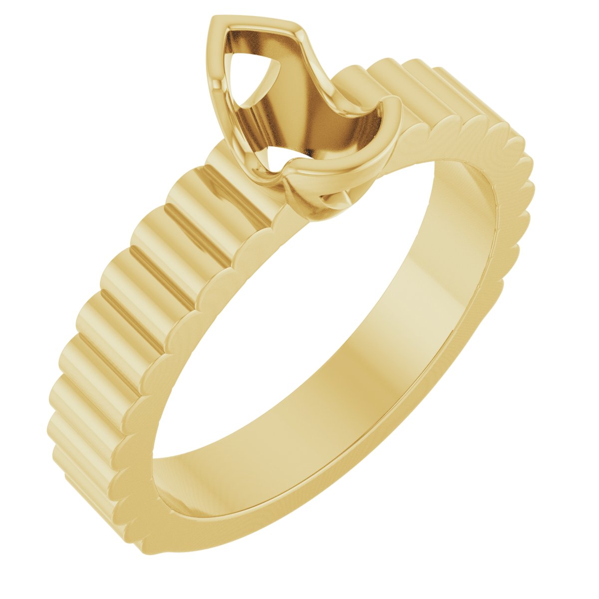 Half-Bezel Solitaire Engagement Ring