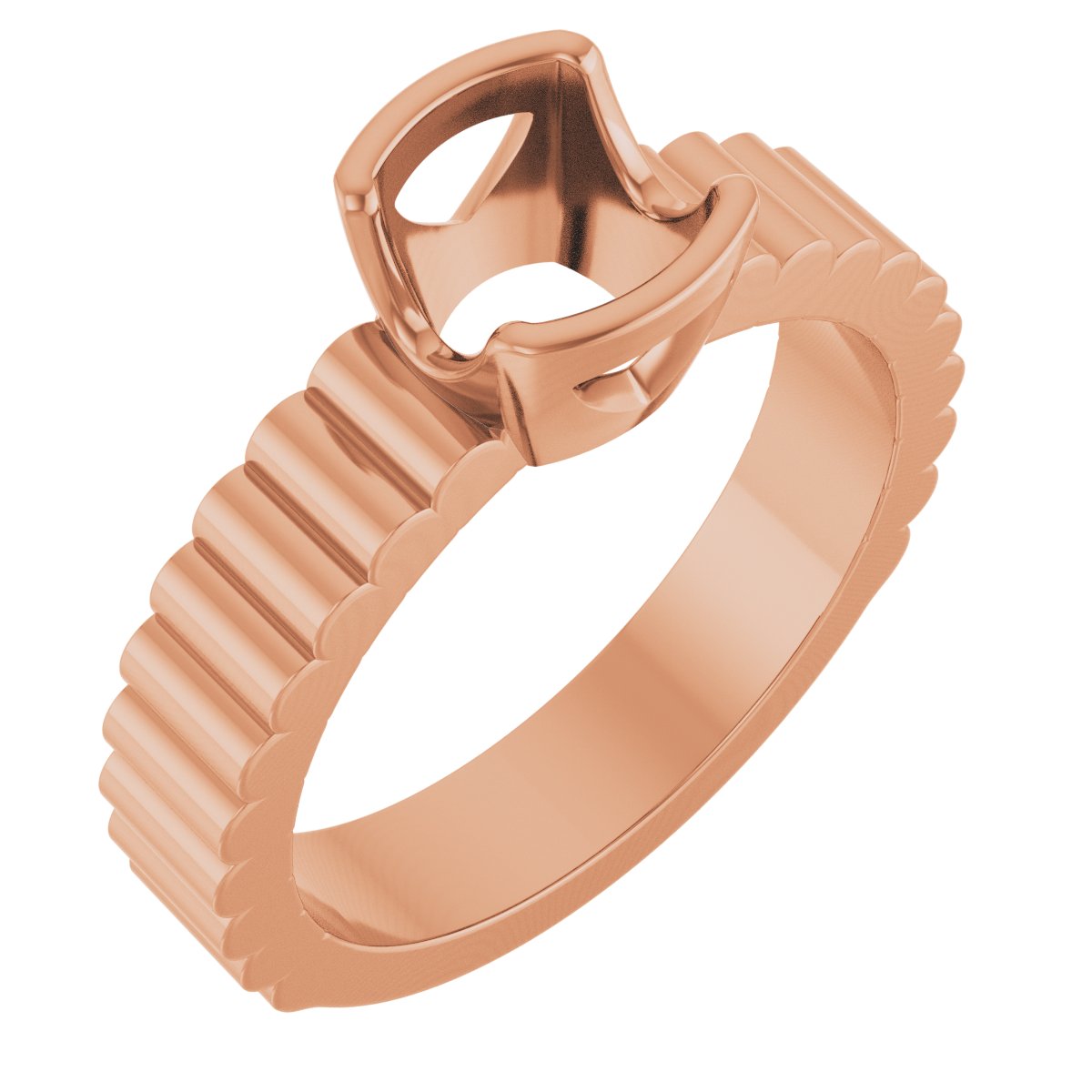 Half-Bezel Solitaire Engagement Ring