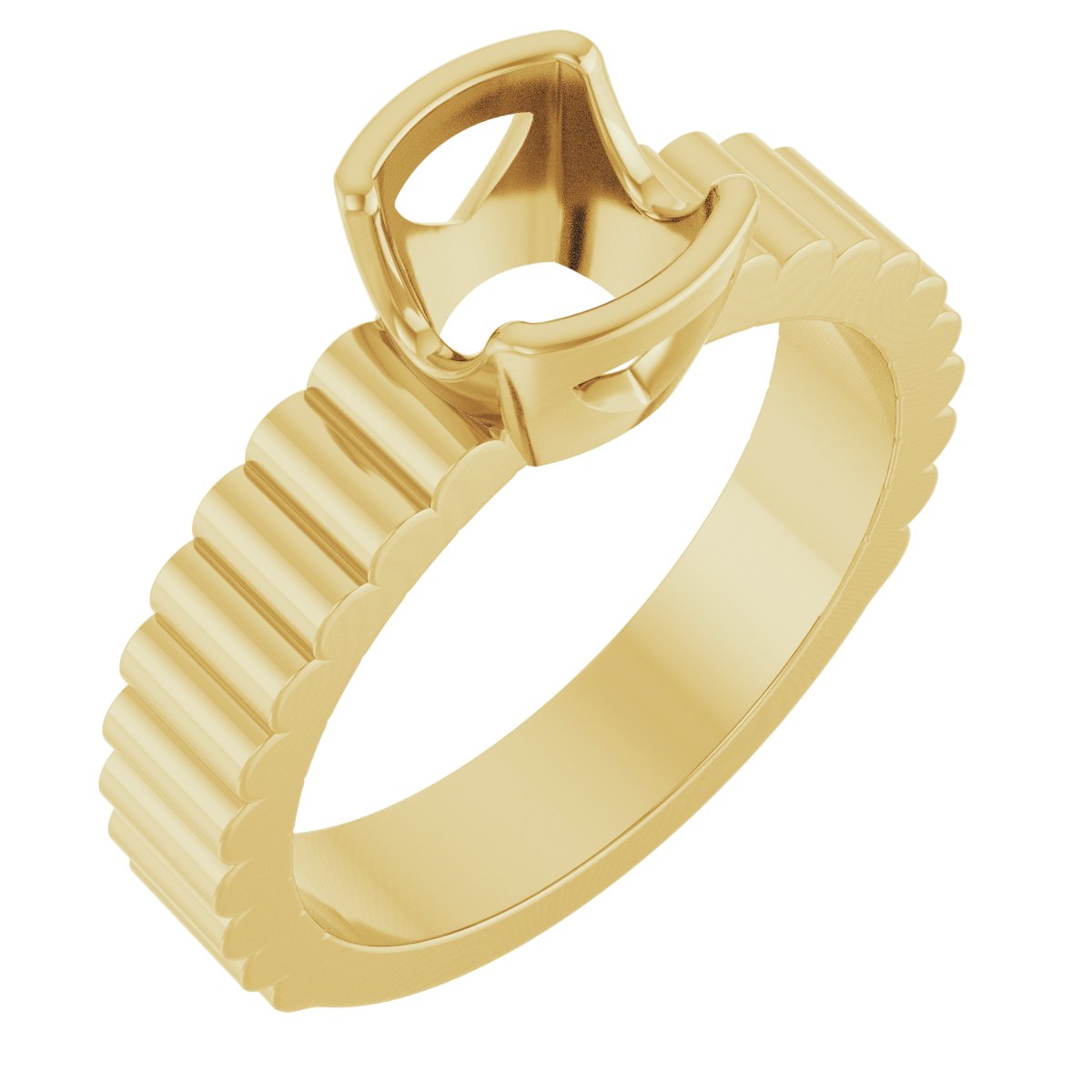 Half-Bezel Solitaire Engagement Ring