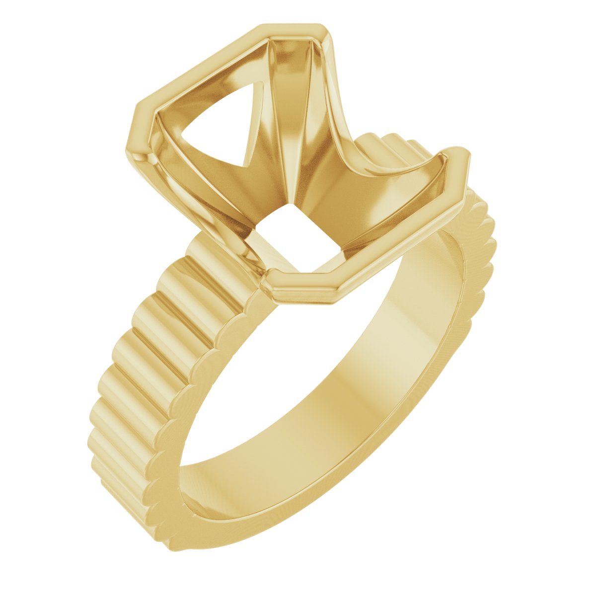 Half-Bezel Solitaire Engagement Ring