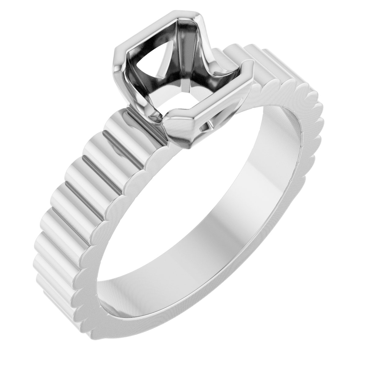 Half-Bezel Solitaire Engagement Ring