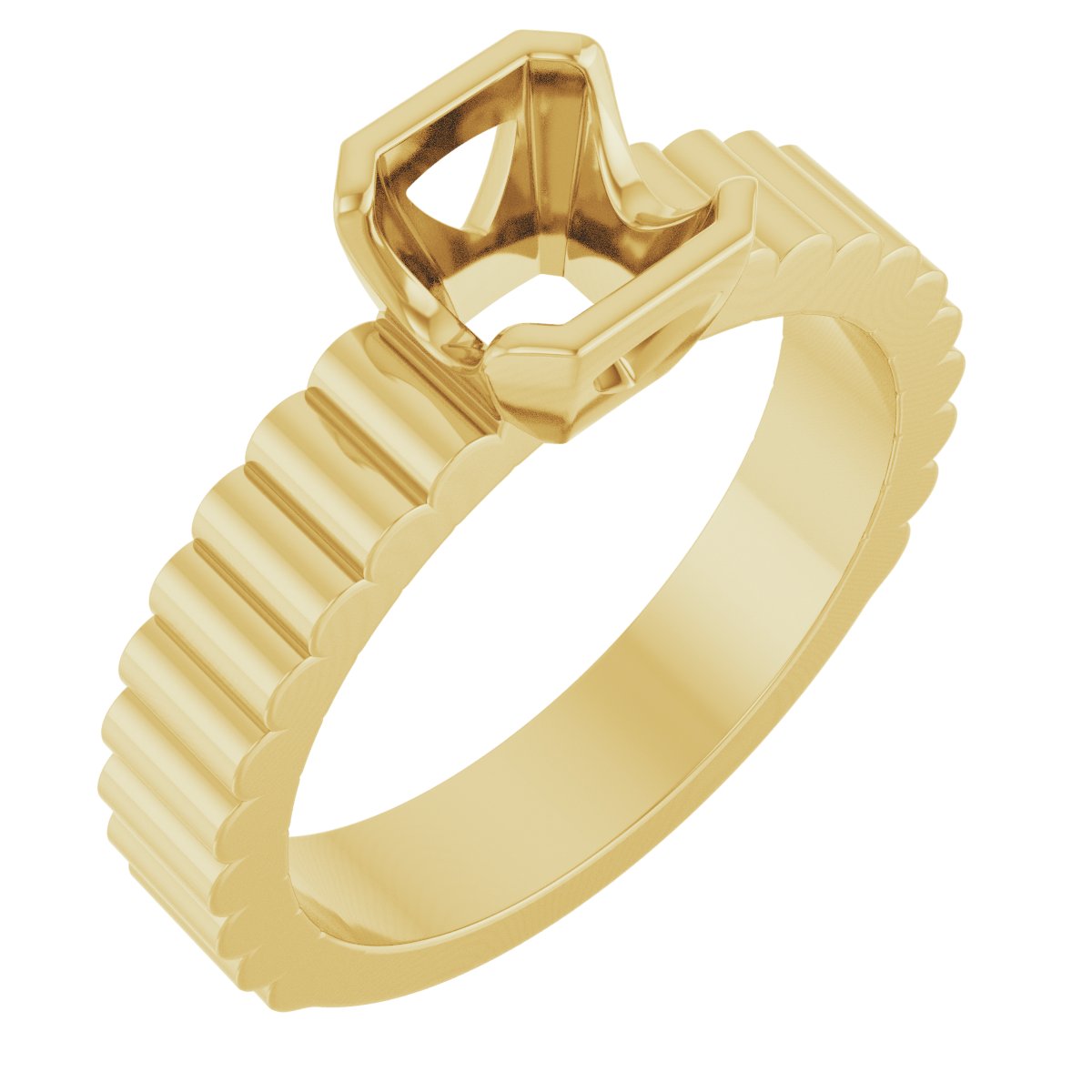 Half-Bezel Solitaire Engagement Ring