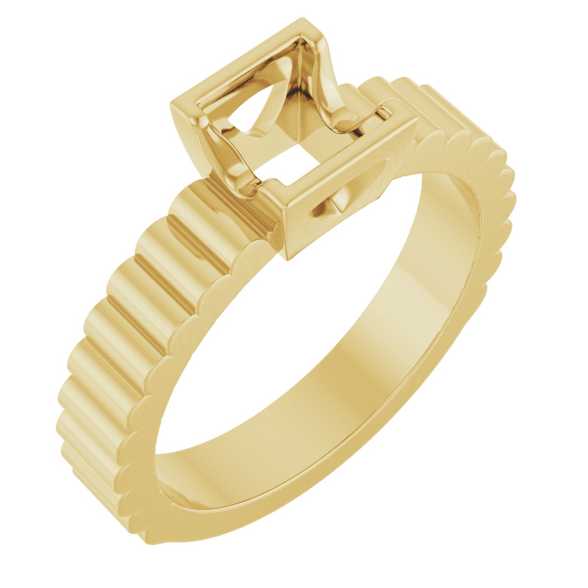 Half-Bezel Solitaire Engagement Ring