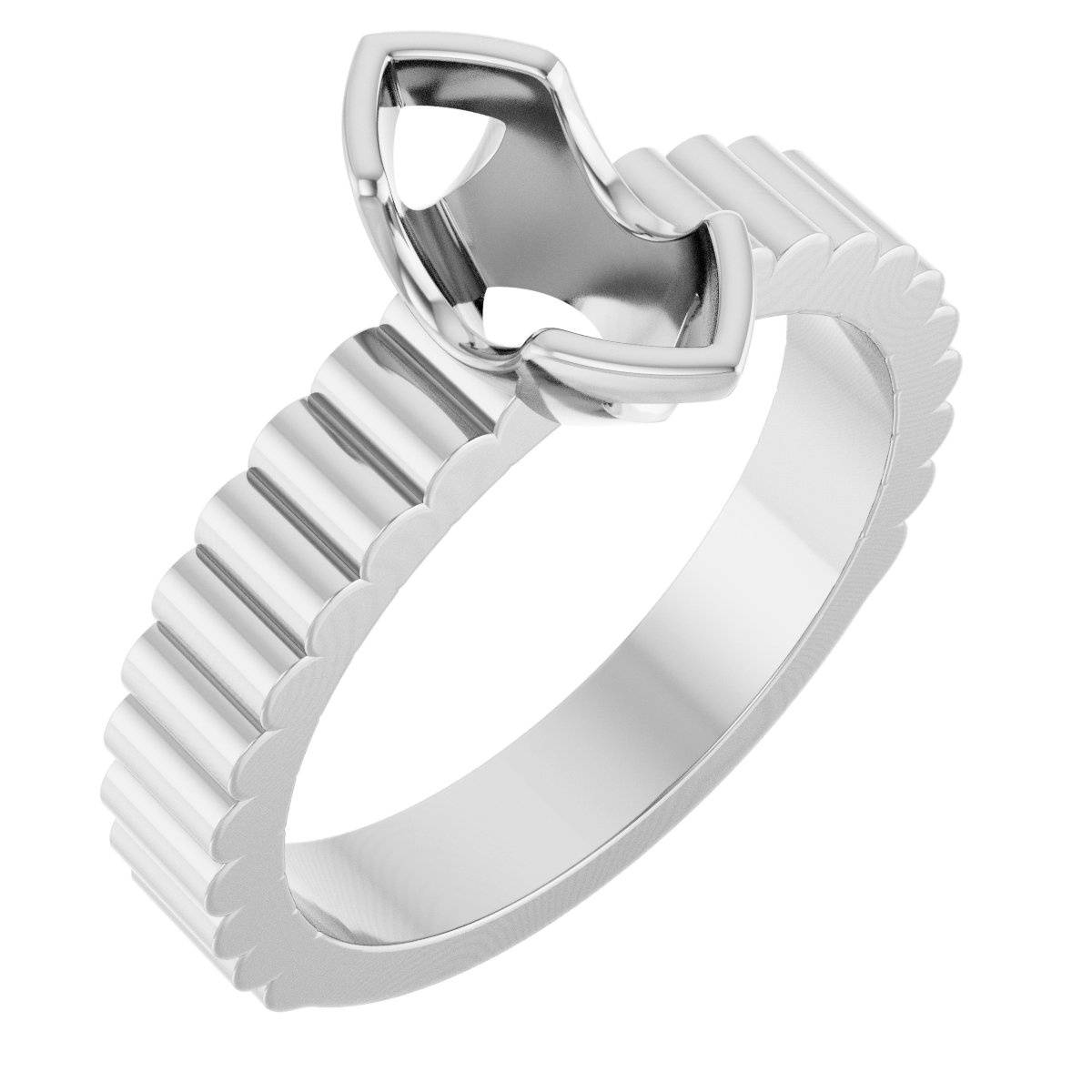 Half-Bezel Solitaire Engagement Ring