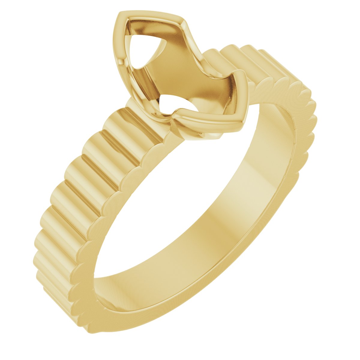 Half-Bezel Solitaire Engagement Ring