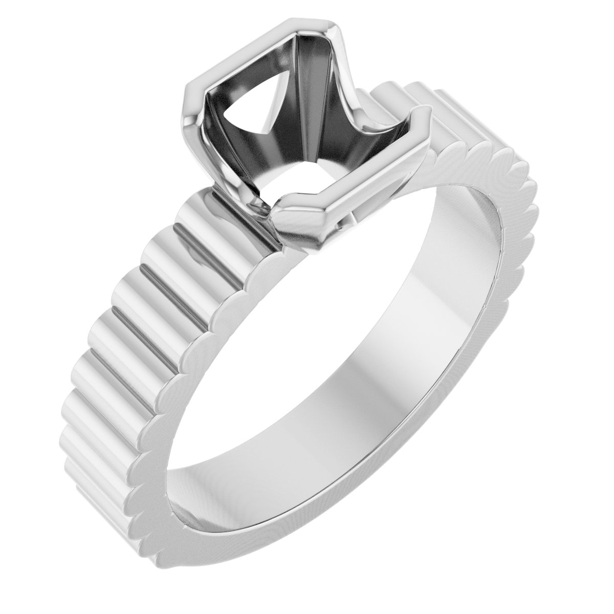Half-Bezel Solitaire Engagement Ring