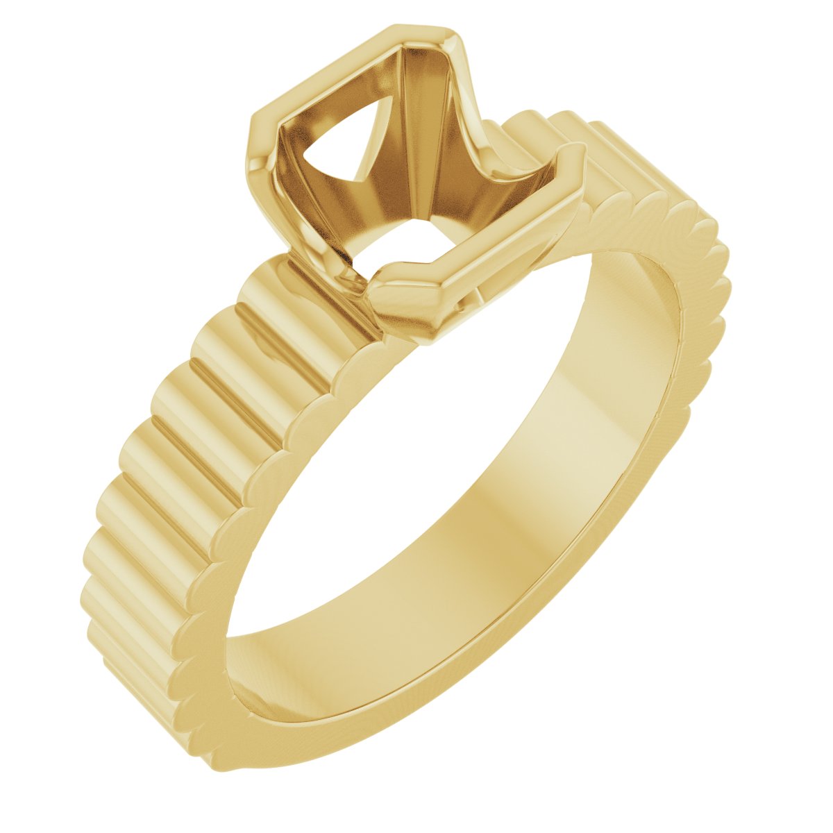 Half-Bezel Solitaire Engagement Ring