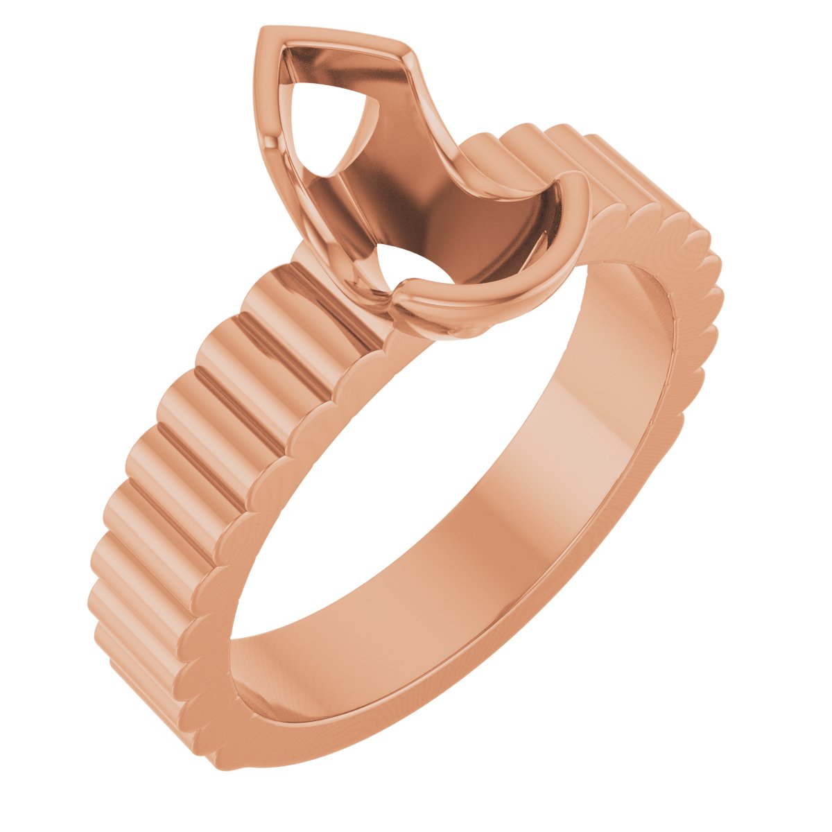 Half-Bezel Solitaire Engagement Ring