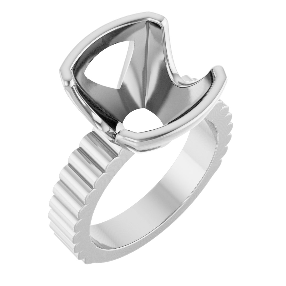 Half-Bezel Solitaire Engagement Ring