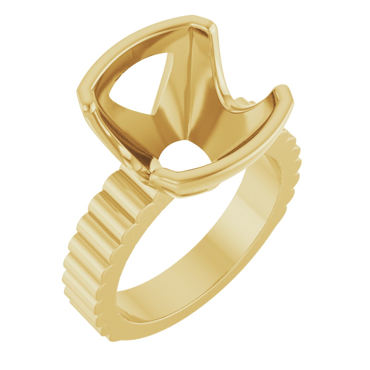 Half-Bezel Solitaire Engagement Ring