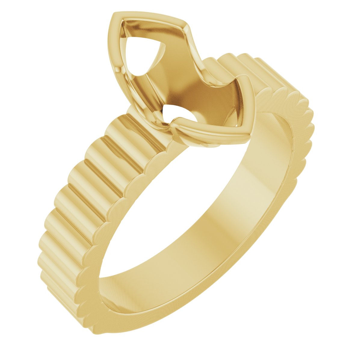Half-Bezel Solitaire Engagement Ring