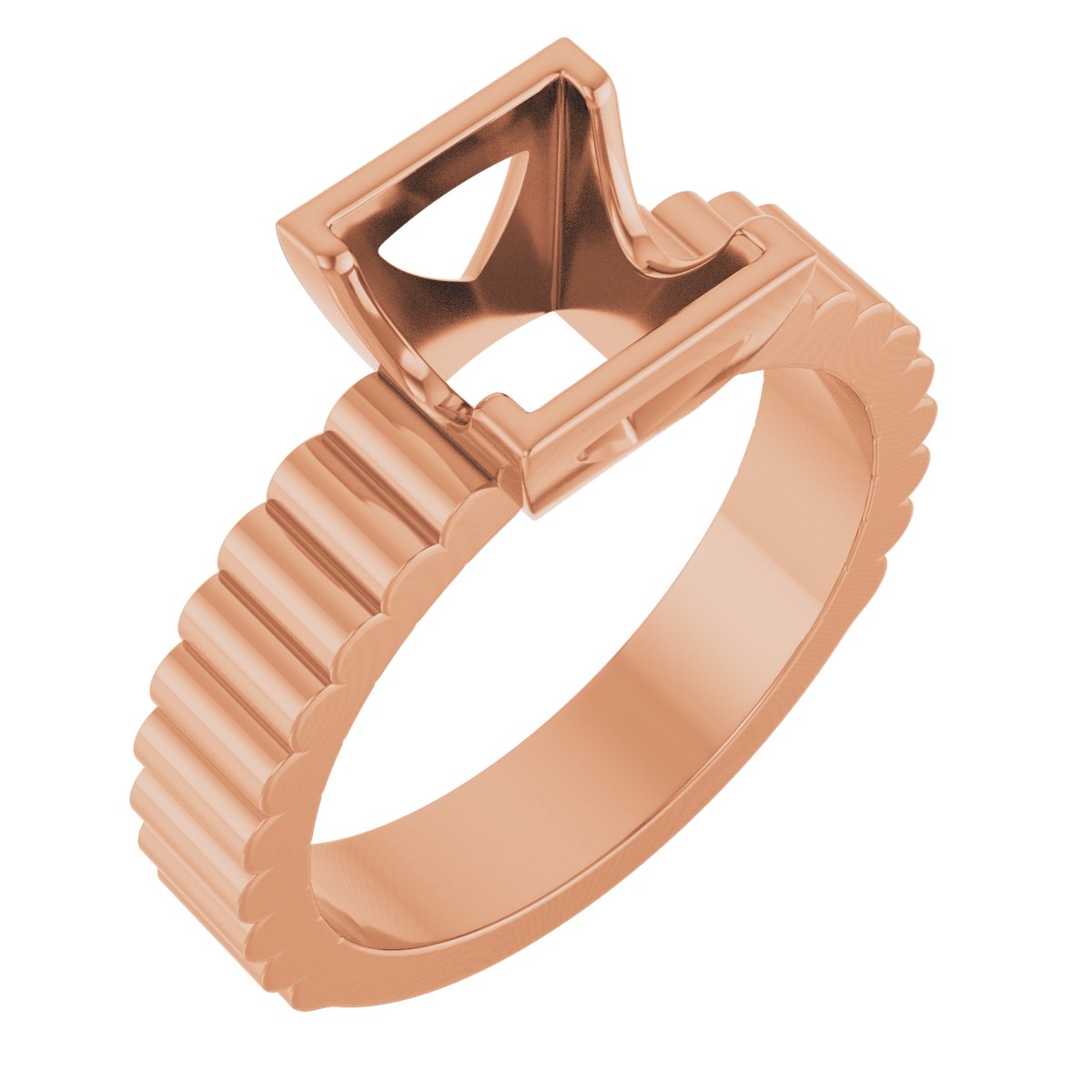 Half-Bezel Solitaire Engagement Ring