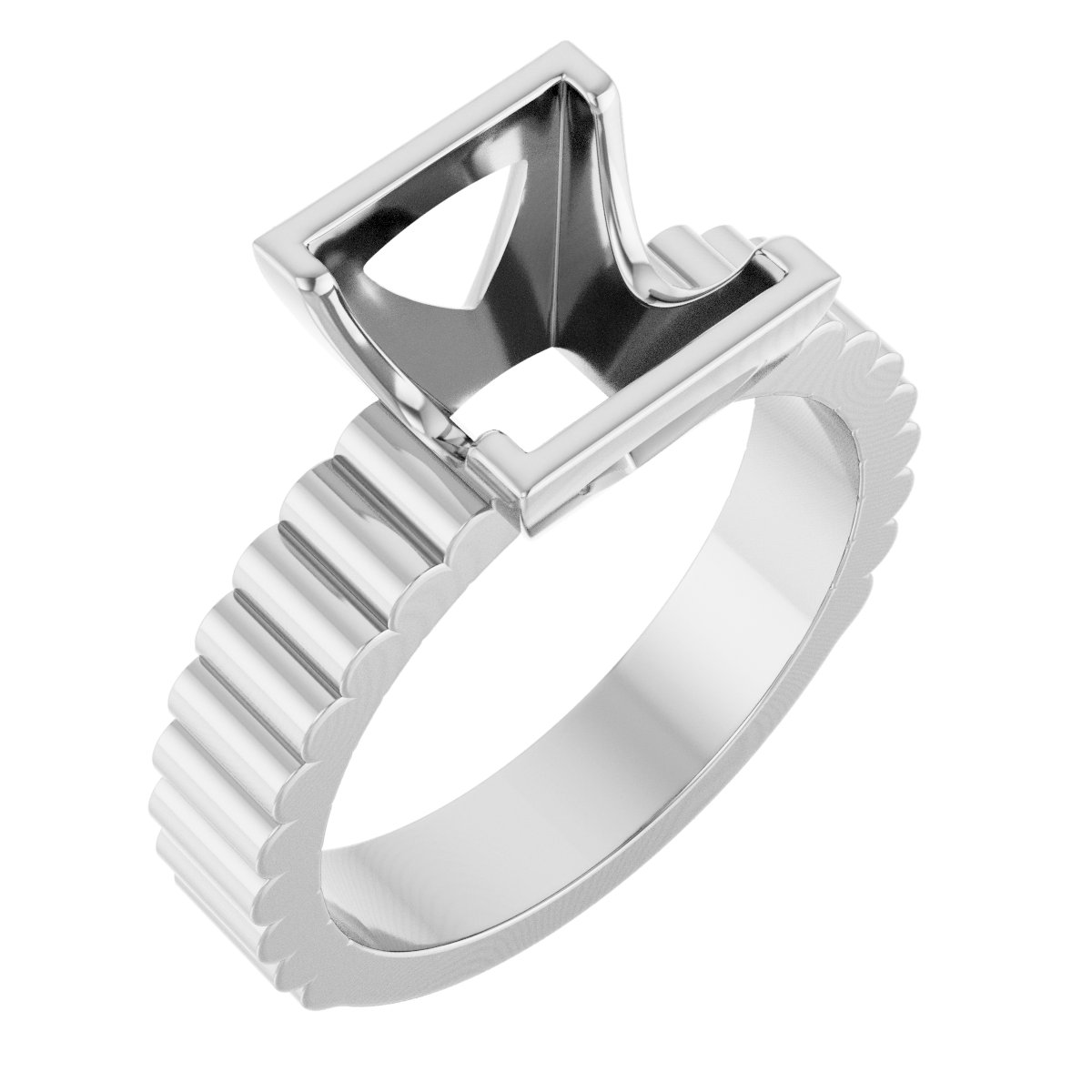 Half-Bezel Solitaire Engagement Ring