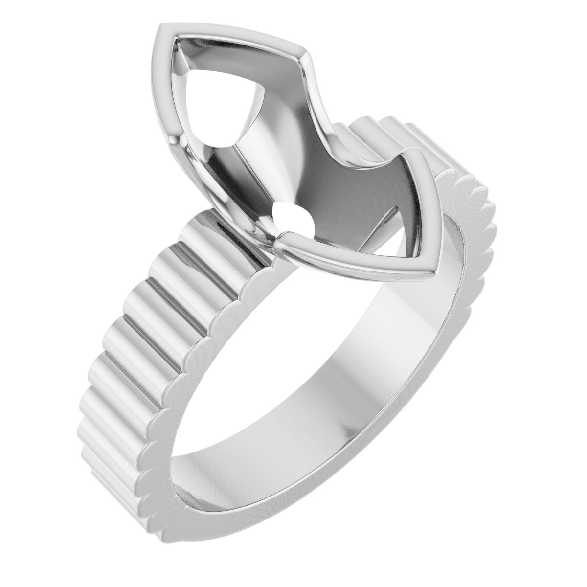 Half-Bezel Solitaire Engagement Ring