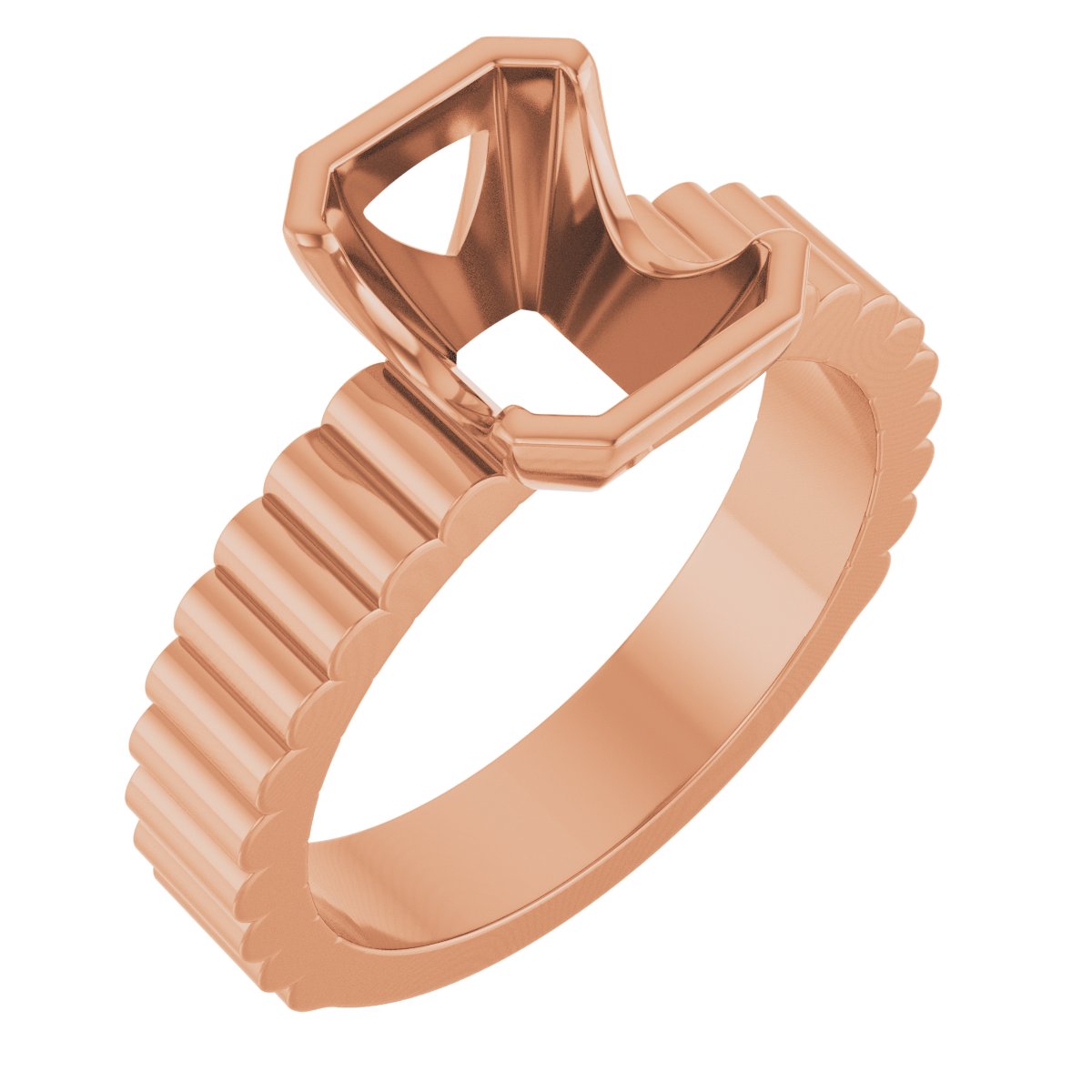 Half-Bezel Solitaire Engagement Ring