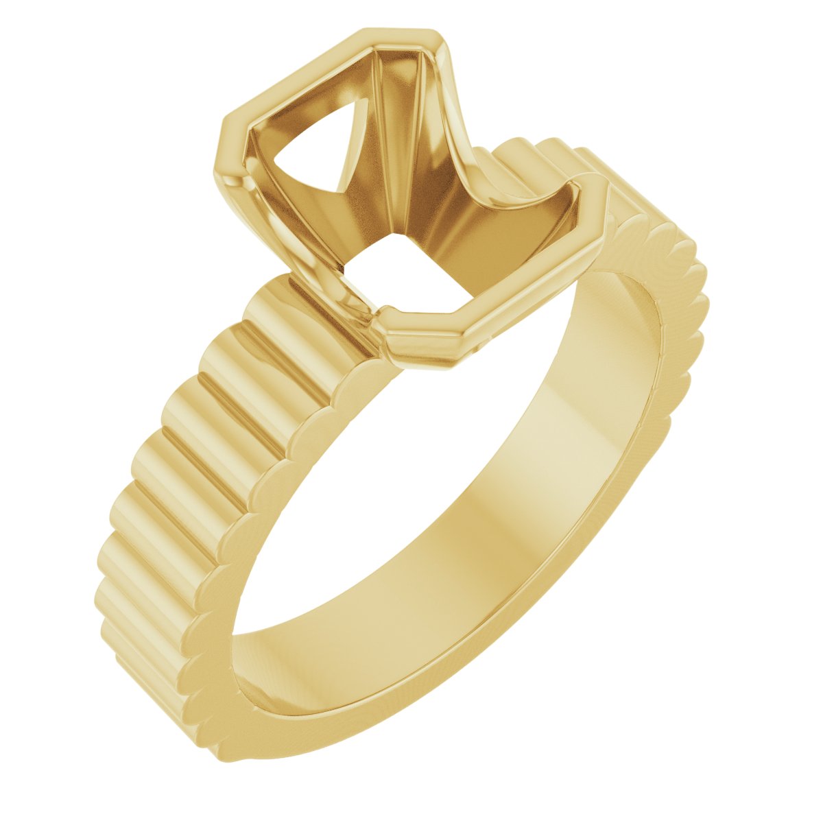 Half-Bezel Solitaire Engagement Ring