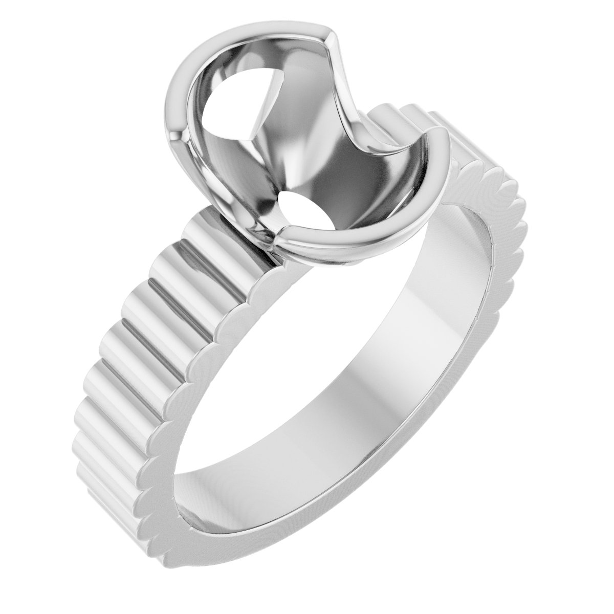 Half-Bezel Solitaire Engagement Ring
