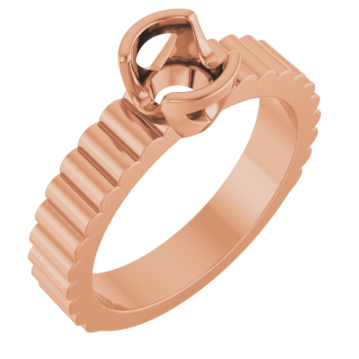 Half-Bezel Solitaire Engagement Ring