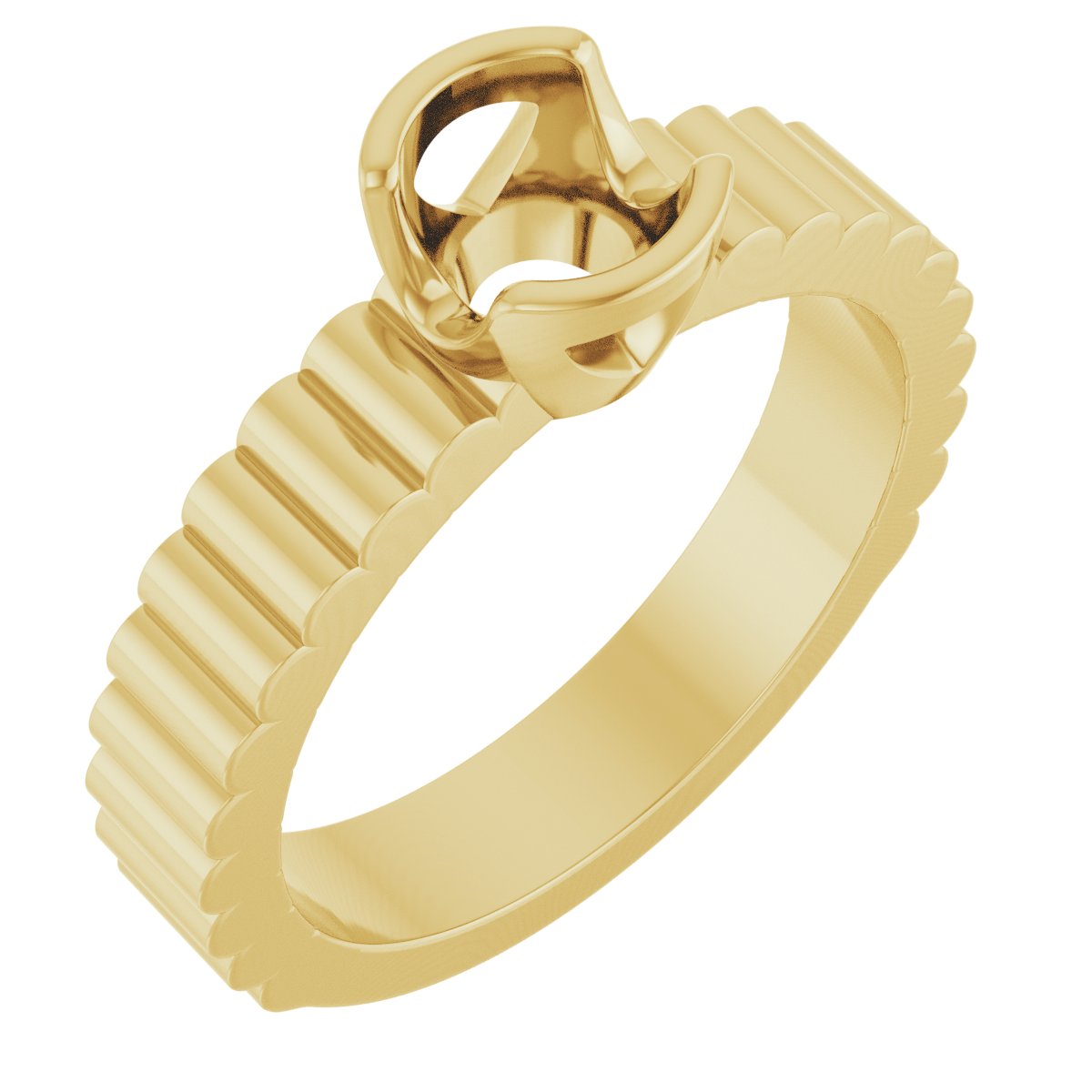 Half-Bezel Solitaire Engagement Ring