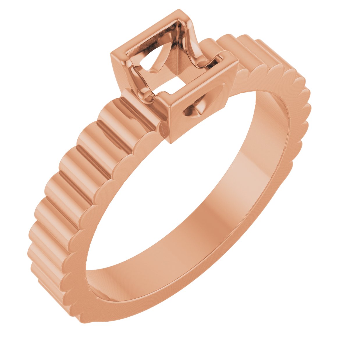 Half-Bezel Solitaire Engagement Ring