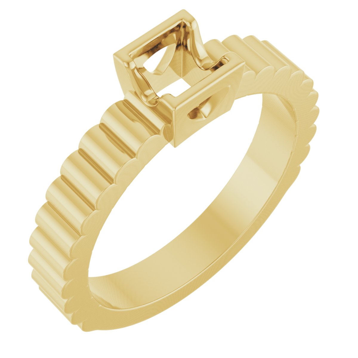 Half-Bezel Solitaire Engagement Ring