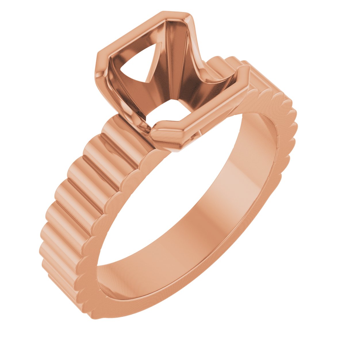 Half-Bezel Solitaire Engagement Ring