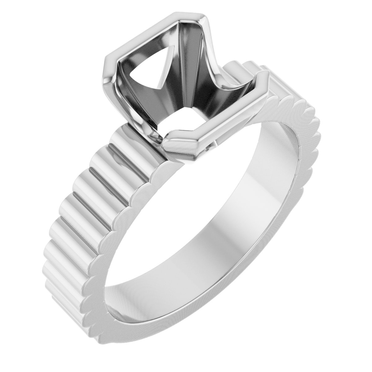 Half-Bezel Solitaire Engagement Ring