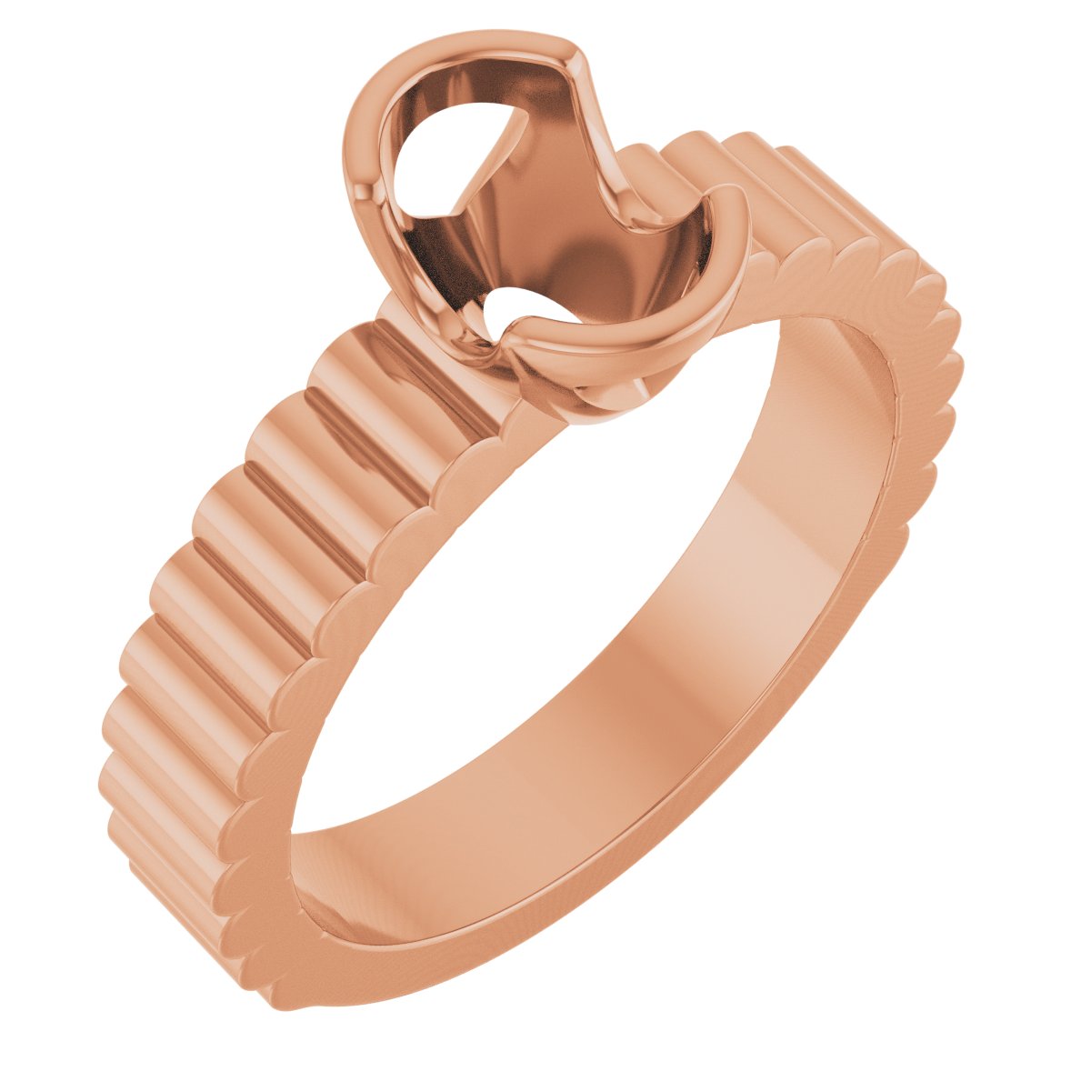 Half-Bezel Solitaire Engagement Ring