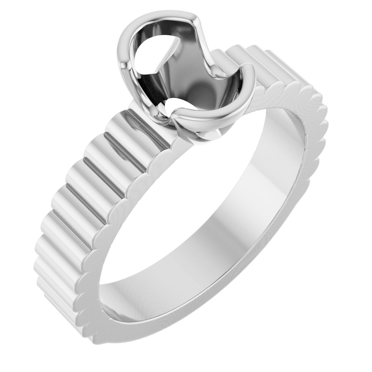 Half-Bezel Solitaire Engagement Ring