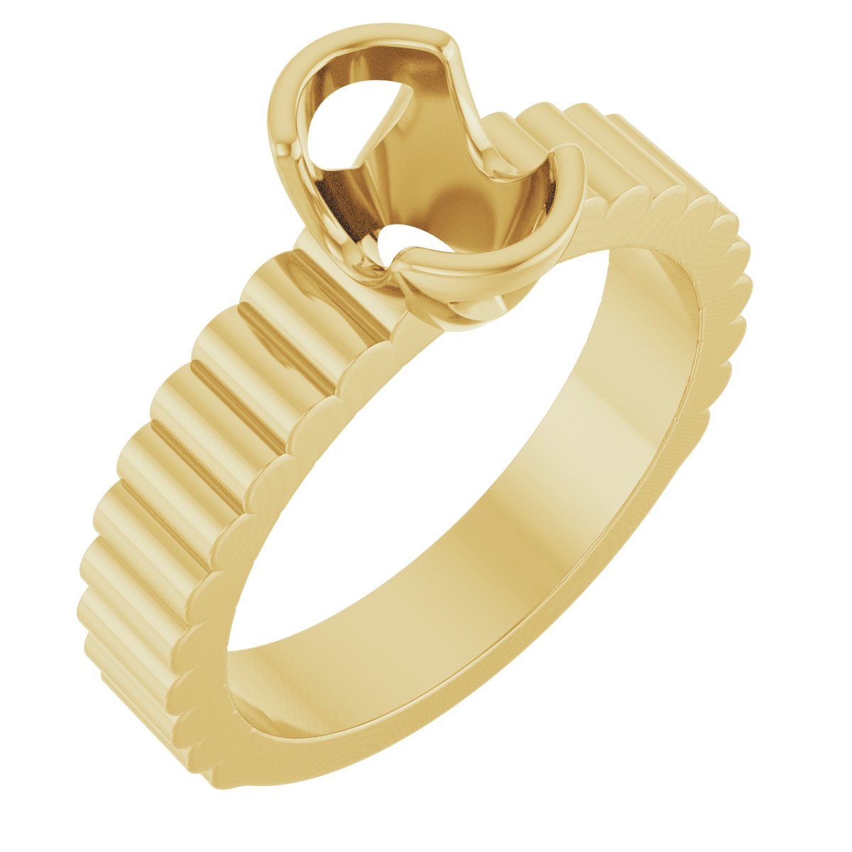 Half-Bezel Solitaire Engagement Ring