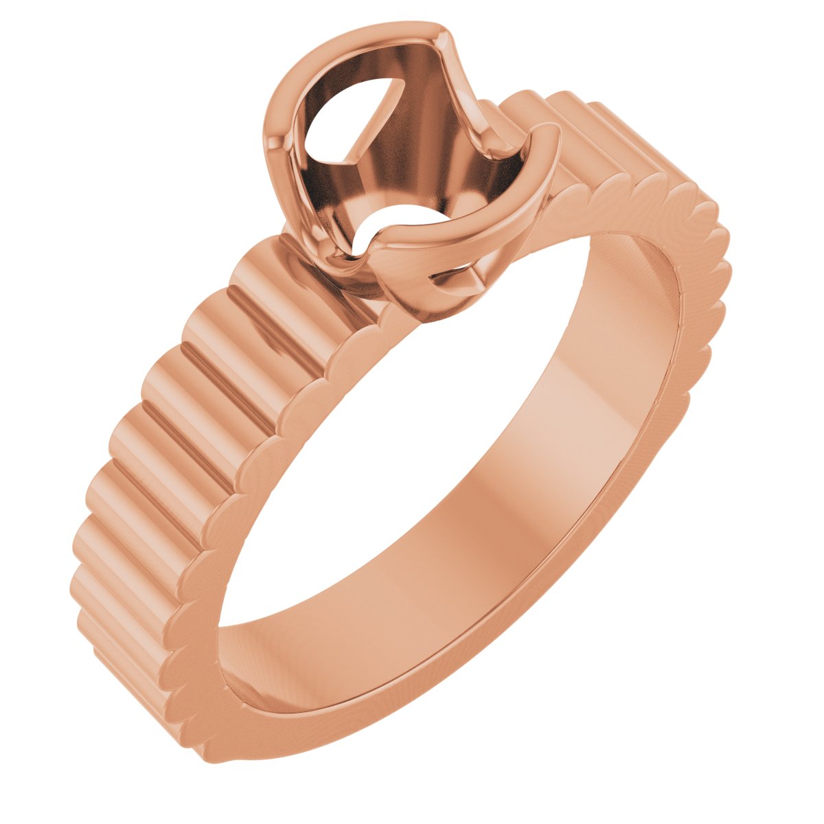 Half-Bezel Solitaire Engagement Ring