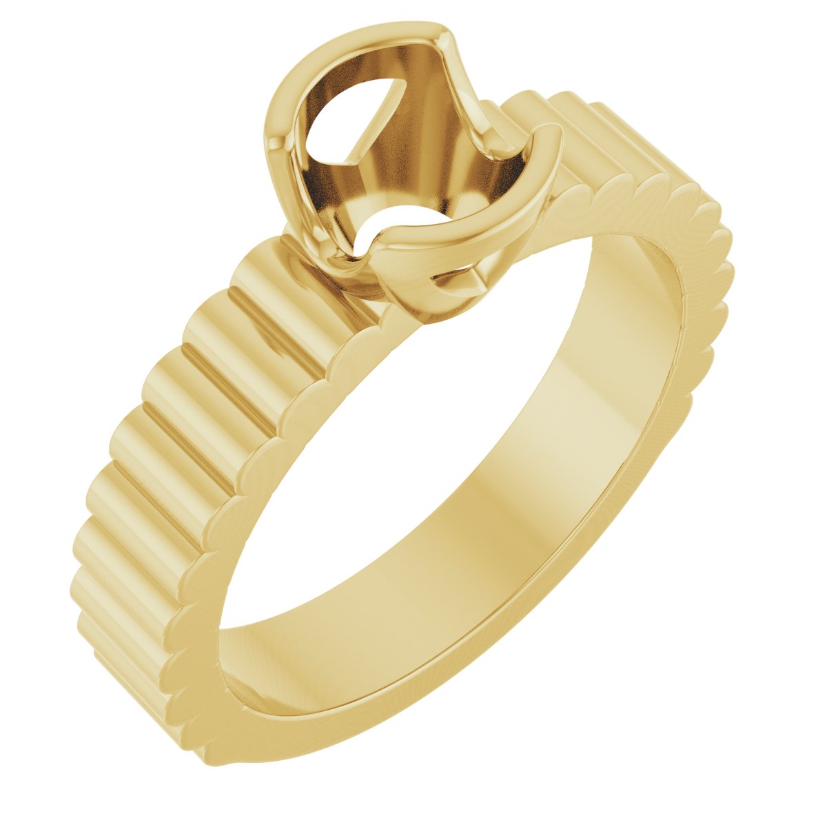 Half-Bezel Solitaire Engagement Ring