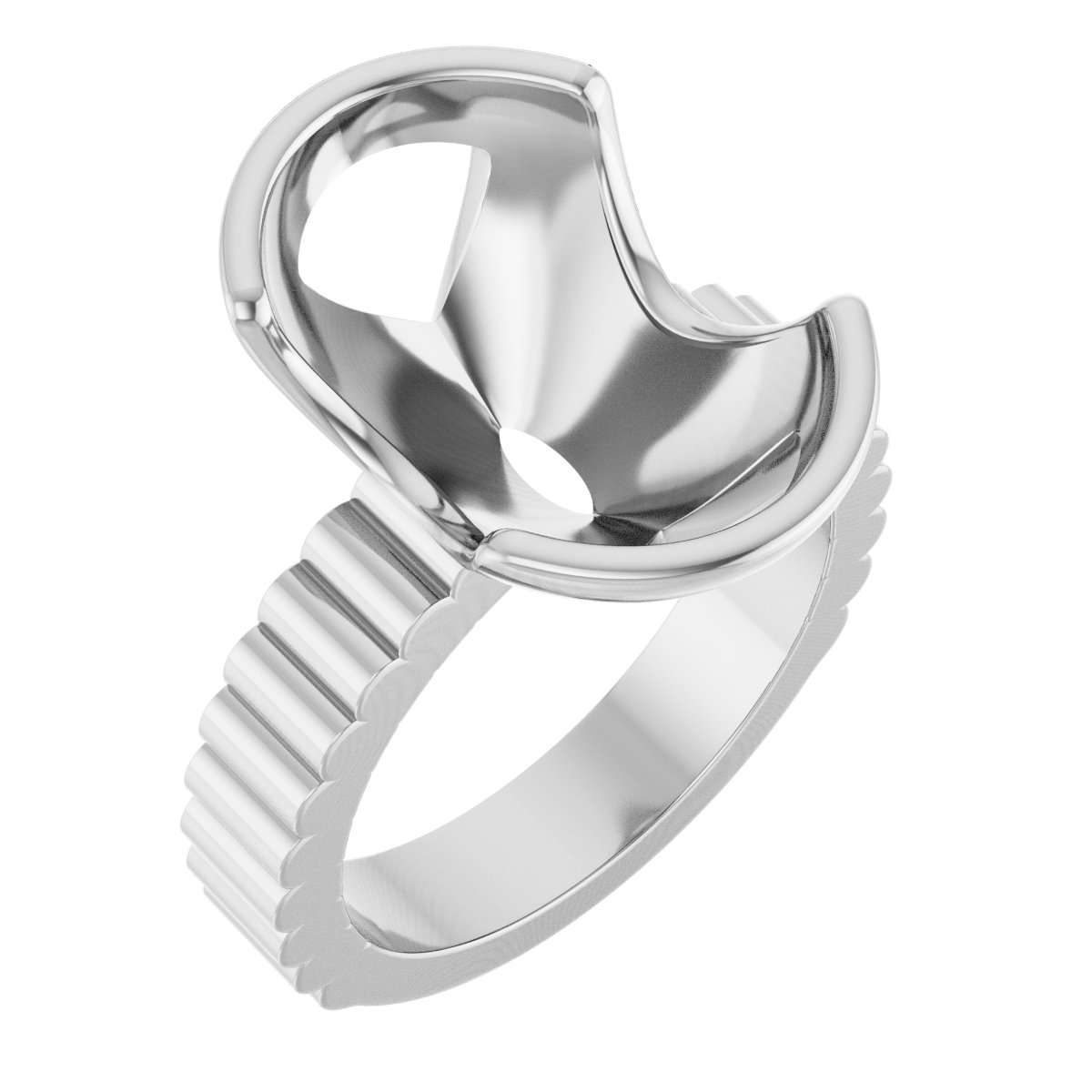 Half-Bezel Solitaire Engagement Ring