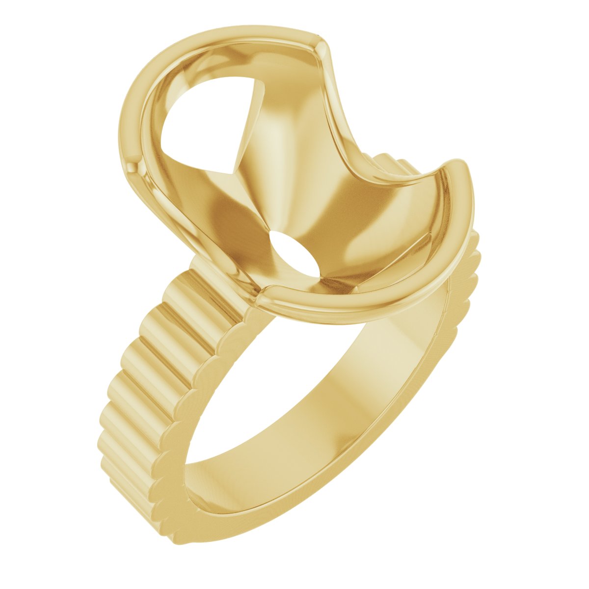 Half-Bezel Solitaire Engagement Ring