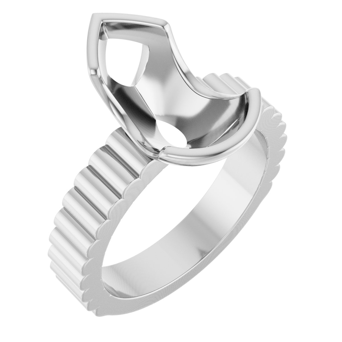 Half-Bezel Solitaire Engagement Ring