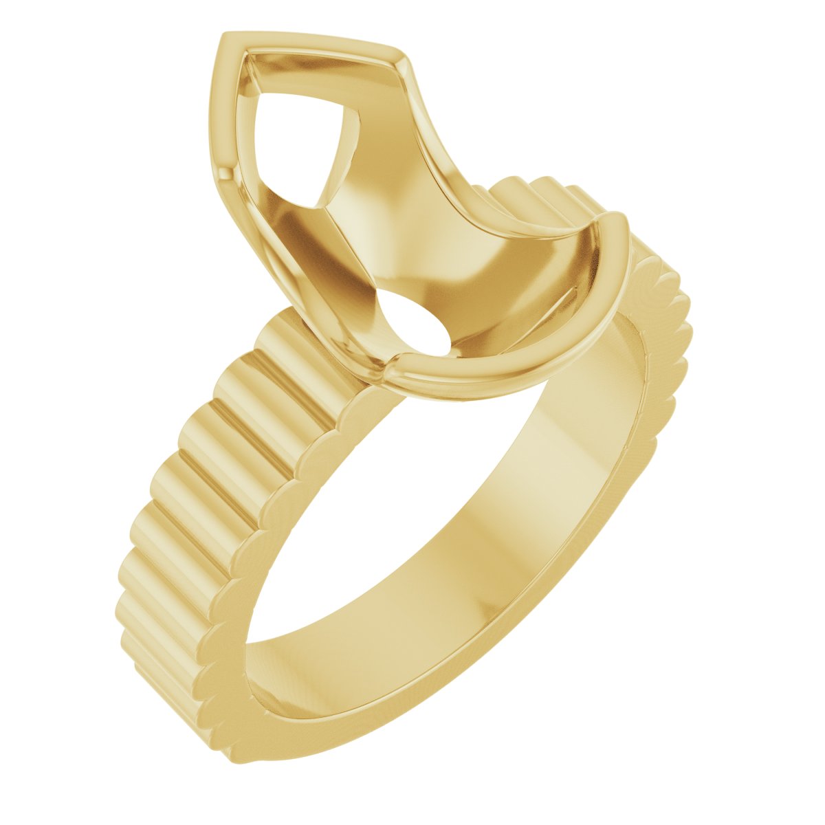 Half-Bezel Solitaire Engagement Ring