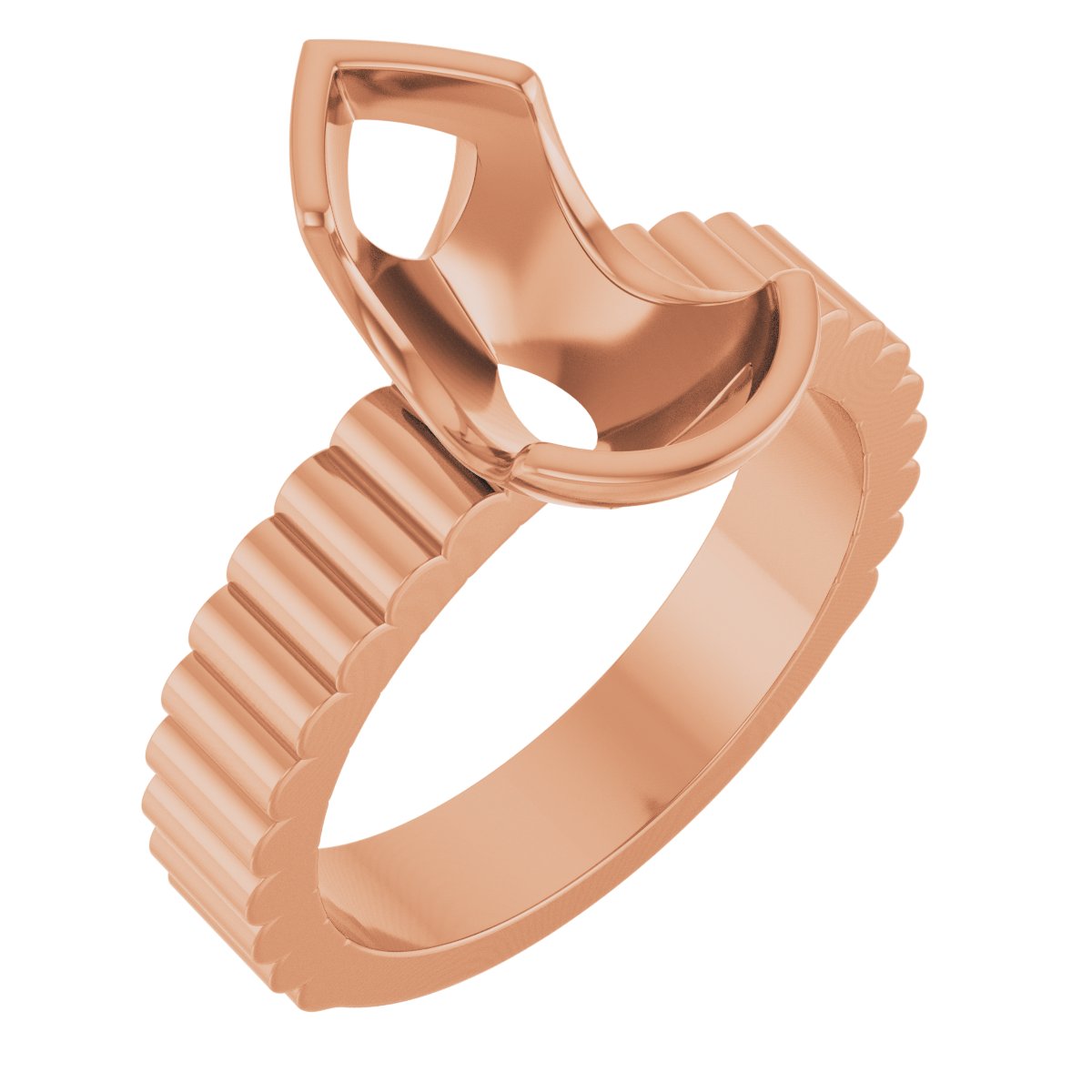 Half-Bezel Solitaire Engagement Ring