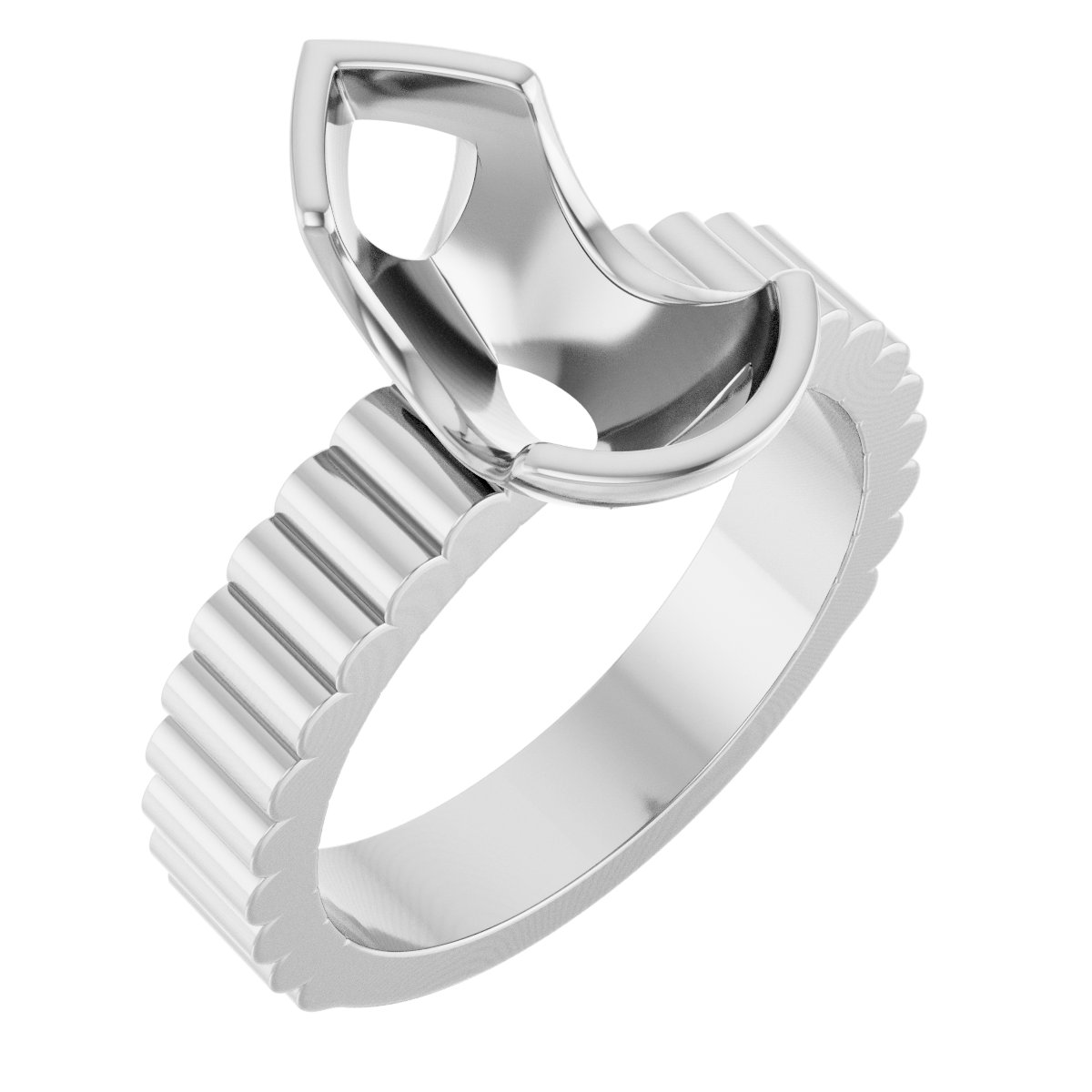 Half-Bezel Solitaire Engagement Ring