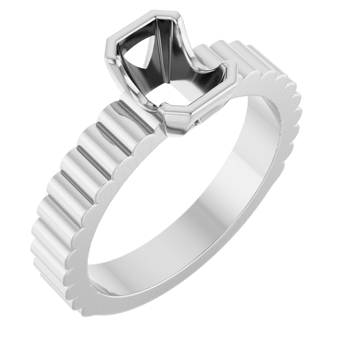 Half-Bezel Solitaire Engagement Ring