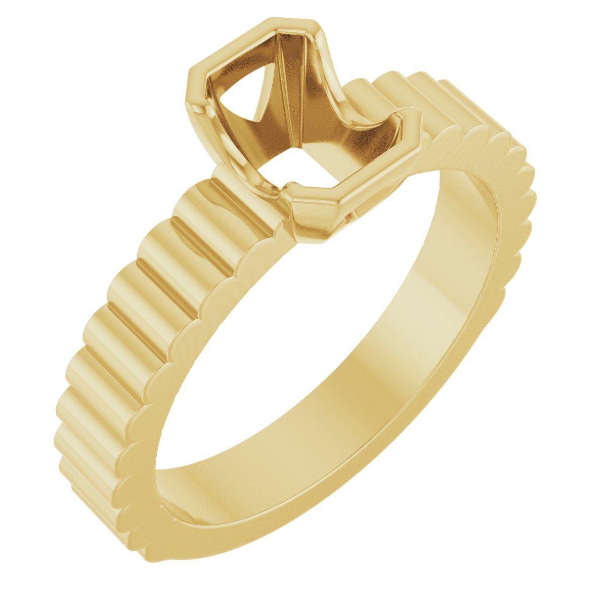 Half-Bezel Solitaire Engagement Ring