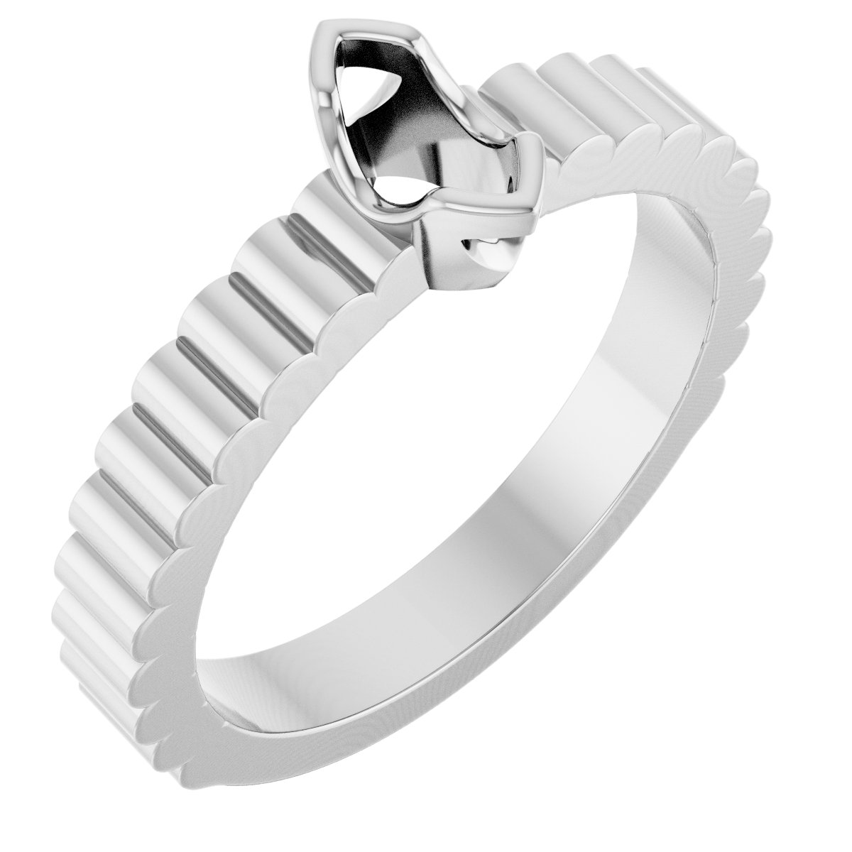 Half-Bezel Solitaire Engagement Ring