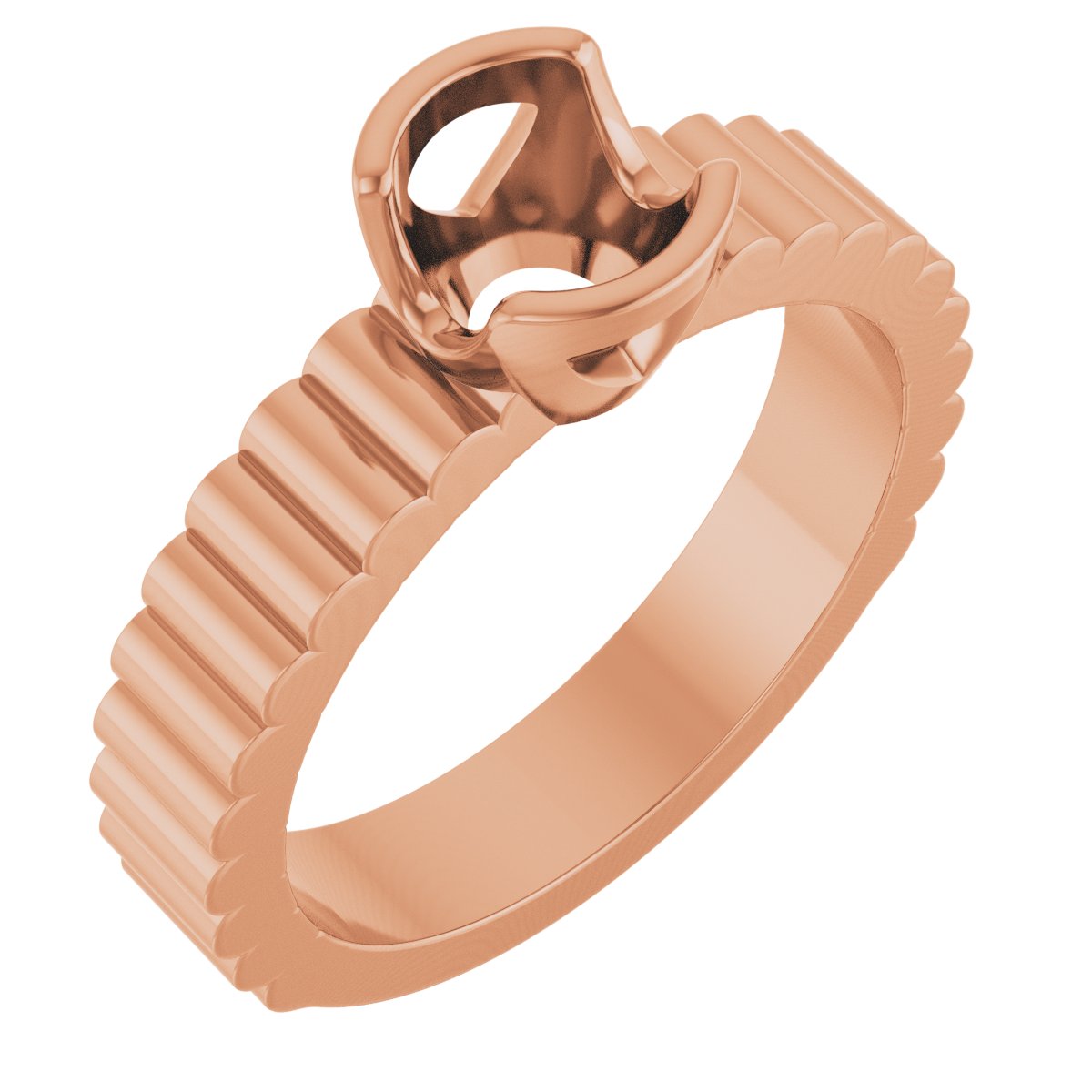 Half-Bezel Solitaire Engagement Ring